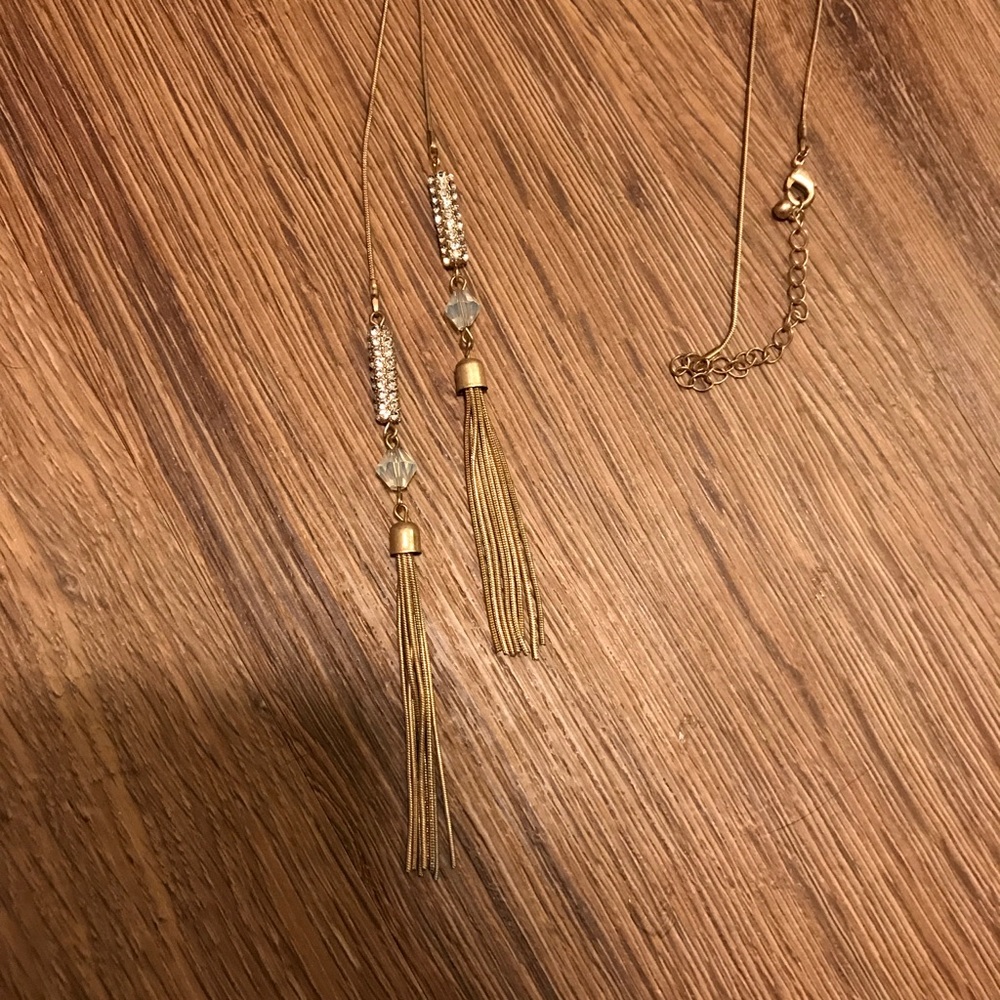 Women's long gold necklace